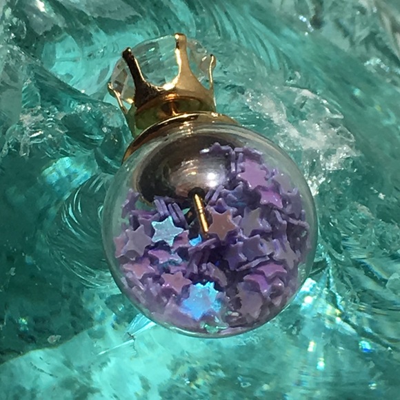 Purple Star Double Stud Earrings - Picture 5 of 8